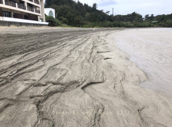 2022/1/19現在恩納村マリブビーチ軽石状況