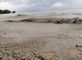 2022/2/4現在恩納村マリブビーチ軽石状況